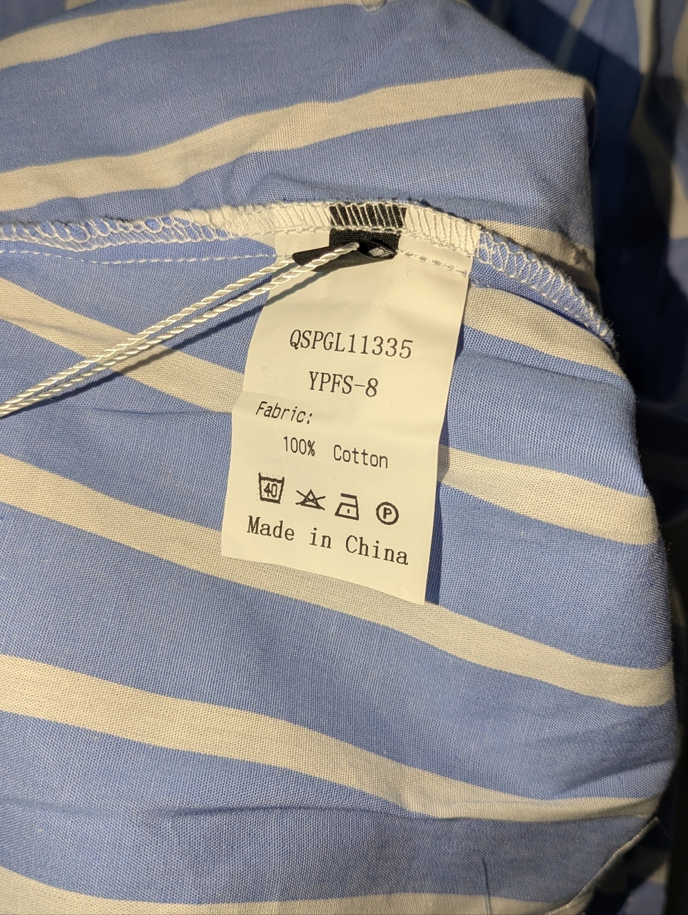 Blue & White Striped Button-Front Kids Dress By Utcoco NWT - Picture 6 of 13
